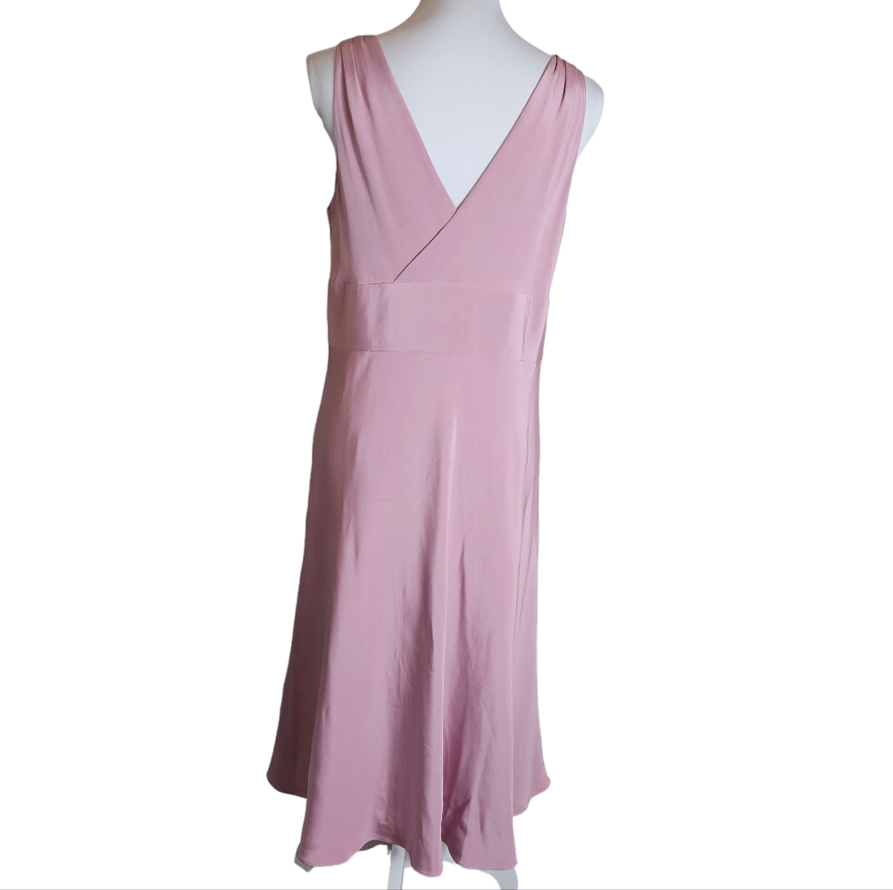 J Crew Pink Lilac Sophia Tricotine Silk Cocktail Midi Dress Sz 10 ? Coquette - Picture 6 of 14